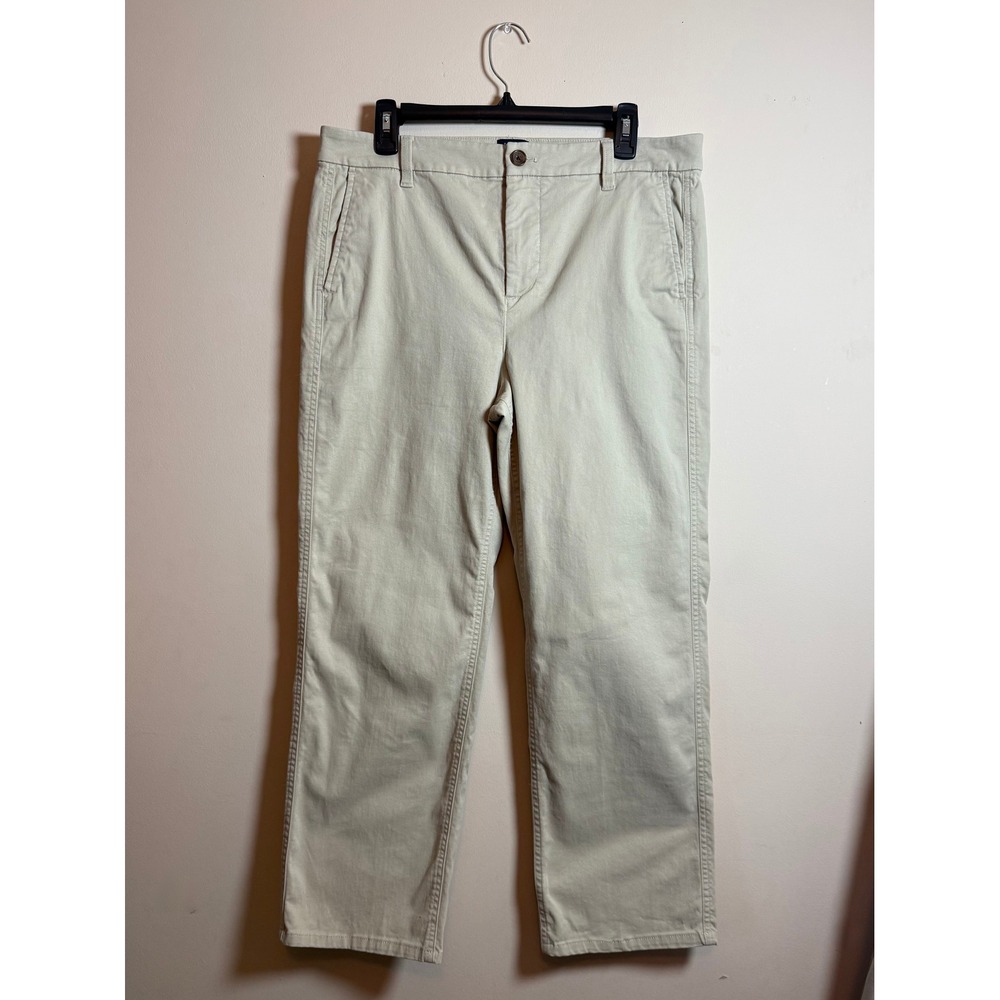 J.Crew Factory Everyday Chino Pant Tan Khaki Straight Leg Womens 12 Stretch NEW